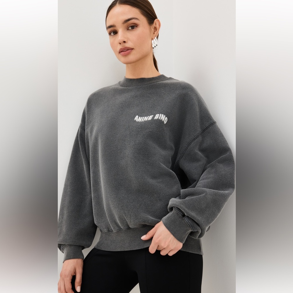 Anine Bing Charcoal Crew Neck Sweater